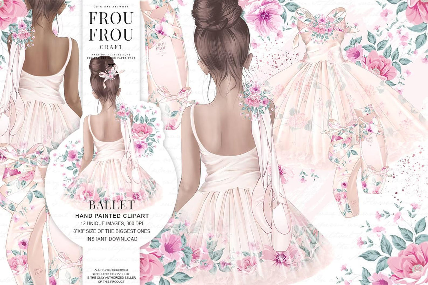 Дизайнерска хартия Ballet - изрязани елементи