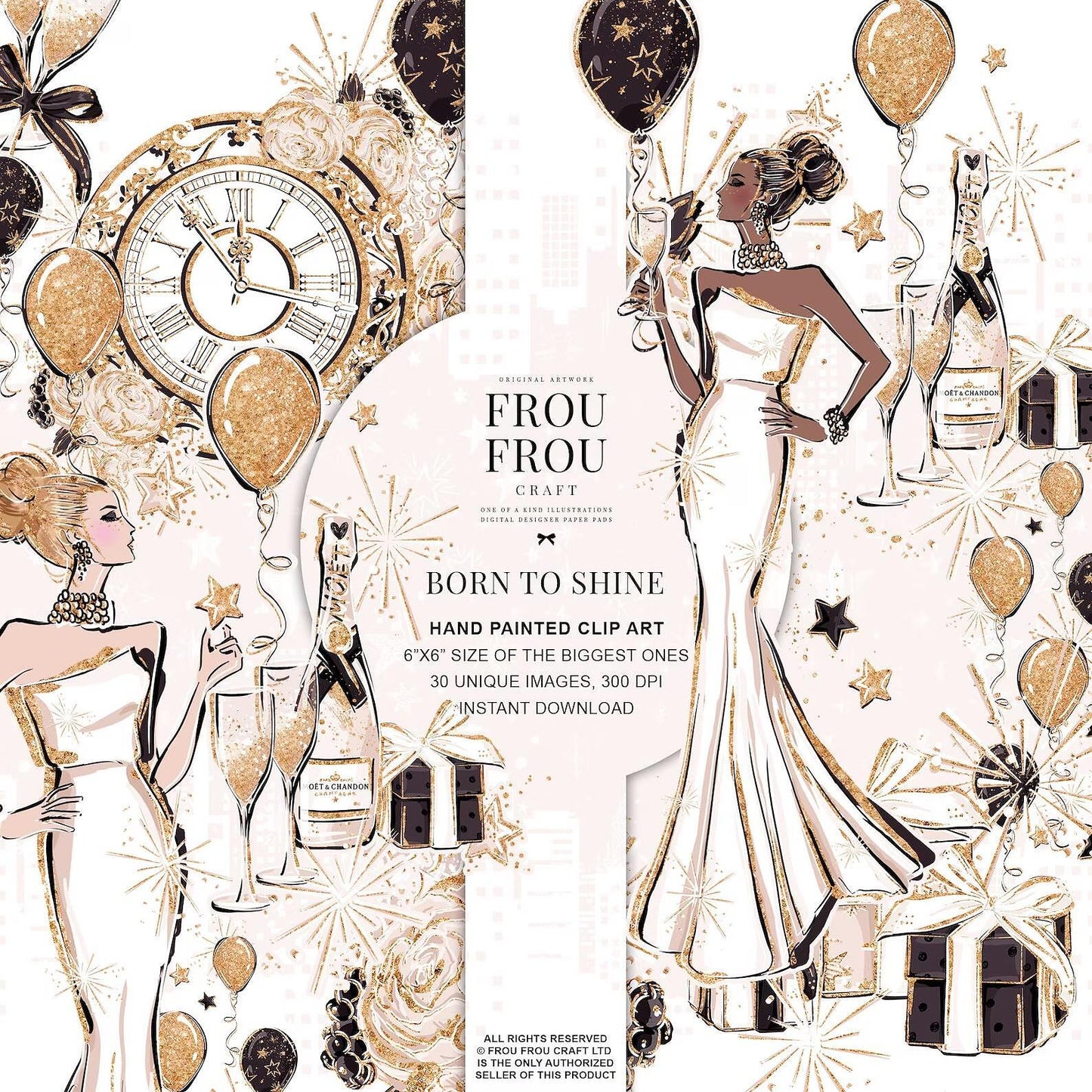 Дизайнерска хартия Born to shine - изрязани елементи