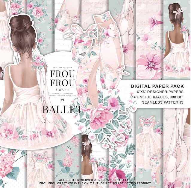 Дизайнерска хартия Ballet - грациозни балетни мотиви