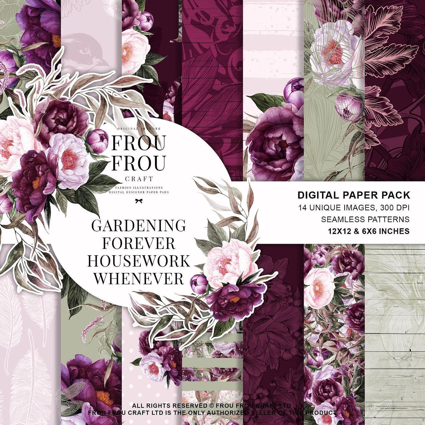 Дизайнерски хартии "Gardening forever housework whenever"