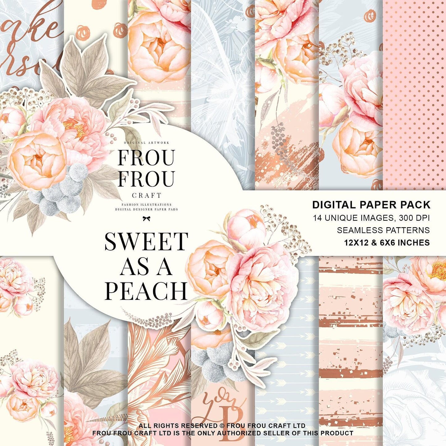 Дизайнерска хартия Sweet as a peach - летни персикови тонове