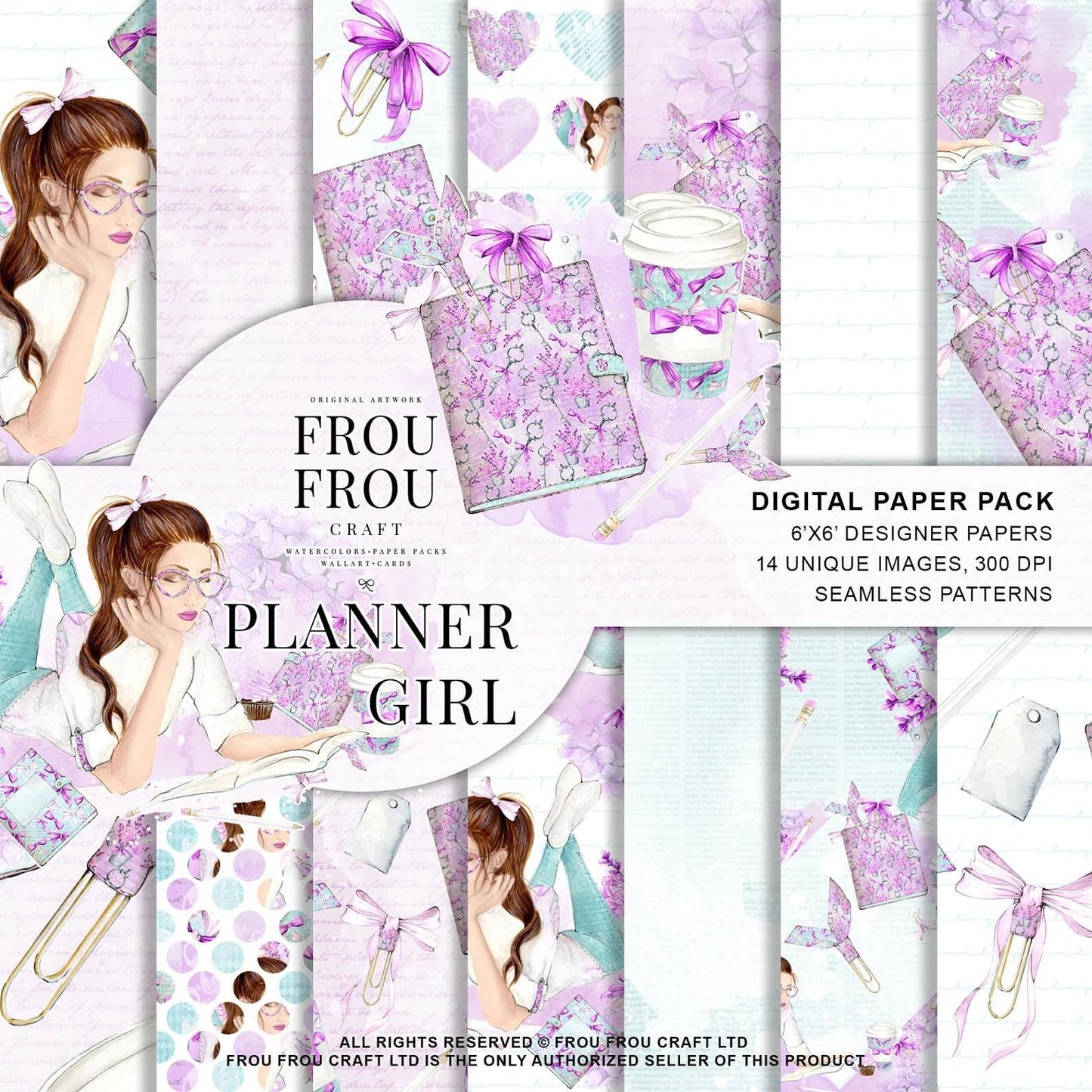 Дизайнерска хартия Planner girl - мотиви за планери и организация