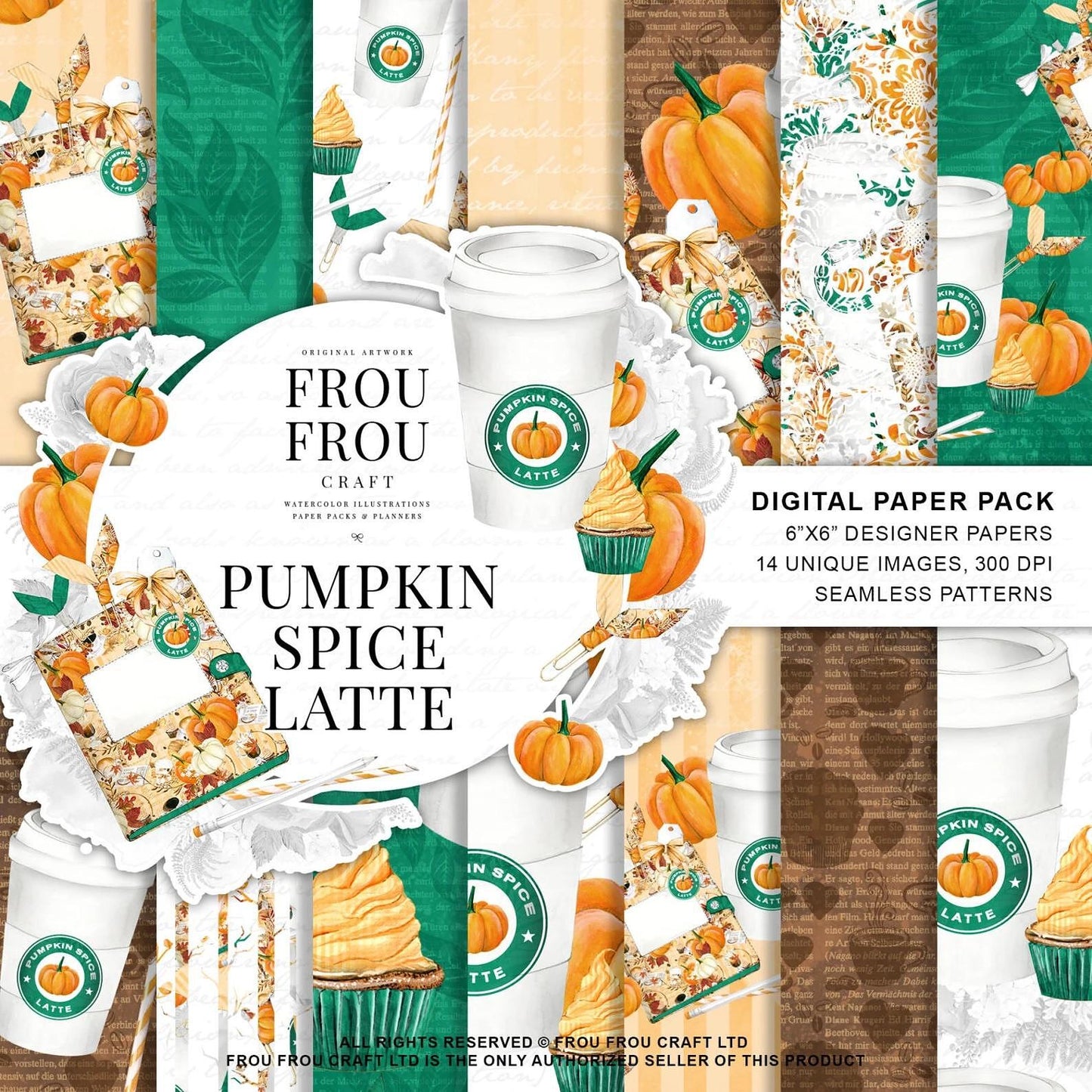 Дизайнерска хартия Pumpkin spice latte - есенна топла палитра