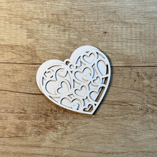 Сърце от бирен картон от две части 8см