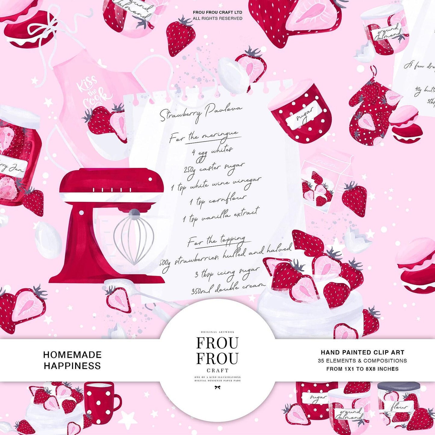 Дизайнерска хартия Homemade happiness - изрязани елементи