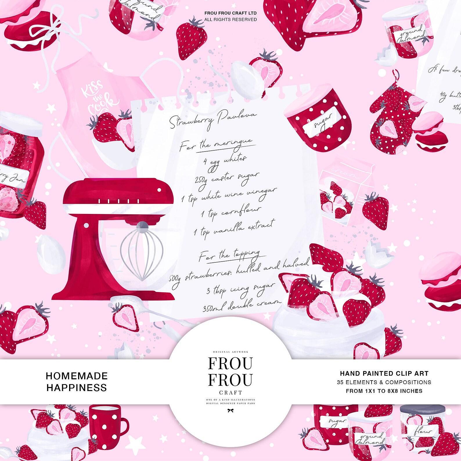 Дизайнерска хартия Homemade happiness - изрязани елементи