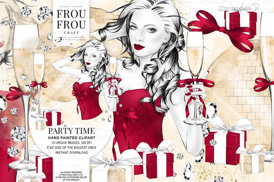 Дизайнерска хартия Party time - изрязани елементи