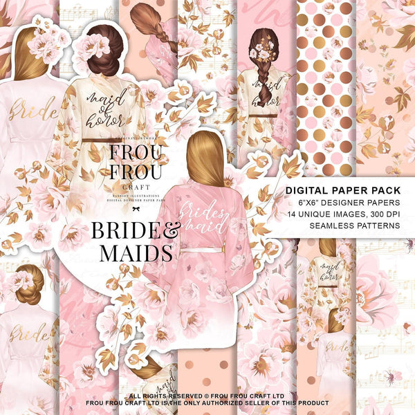 Дизайнерска хартия Bride and Maids - сватбени мотиви