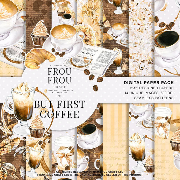 Дизайнерски хартии "But first coffee"