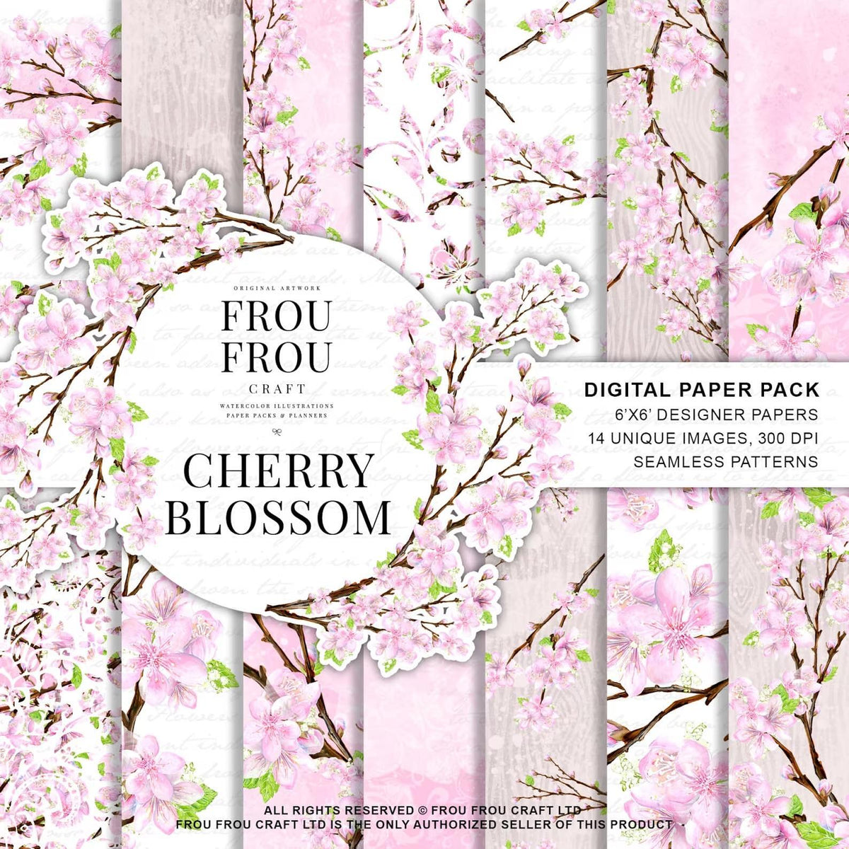 Дизайнерска хартия Cherry blossom - японски вишневи цветя