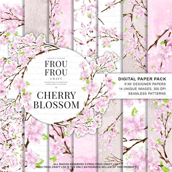 Дизайнерска хартия Cherry blossom - японски вишневи цветя