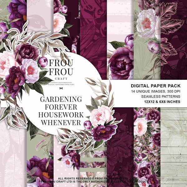Дизайнерски хартии "Gardening forever housework whenever"