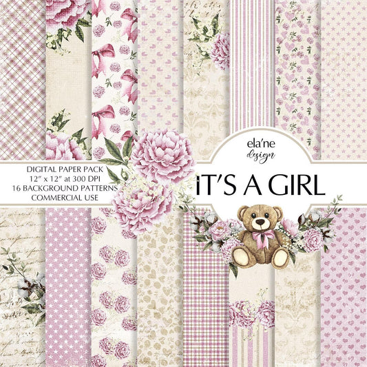 Дизайнерски хартии "It's a girl"