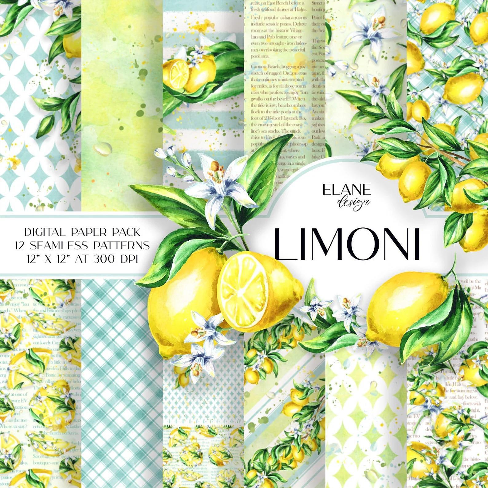 Дизайнерска хартия LIMONI - свежи лимонови мотиви
