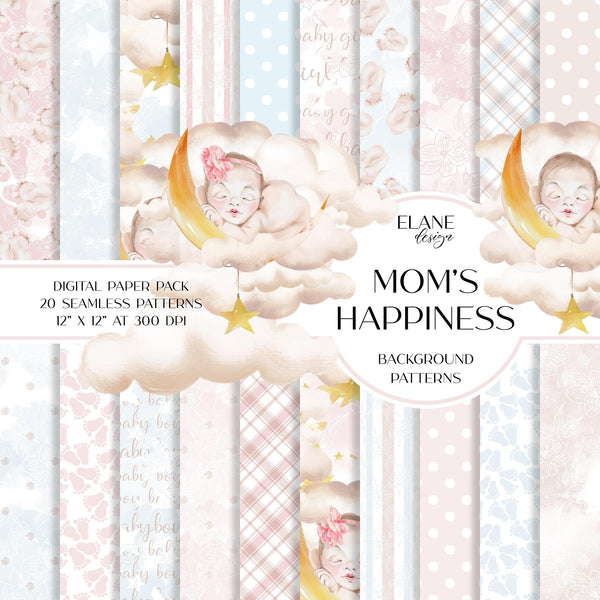 Дизайнерска хартия Mom's Happiness - радостни дизайни за мами