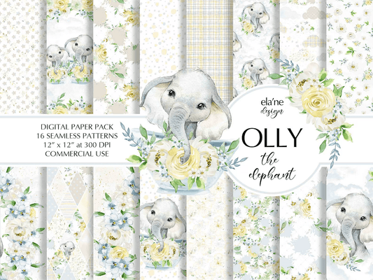 Дизайнерска хартия Olly The Elephant - веселото слончето Оли