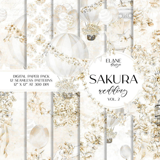 Дизайнерска хартия SAKURA wedding Vol 2 - сакура сватбена колекция