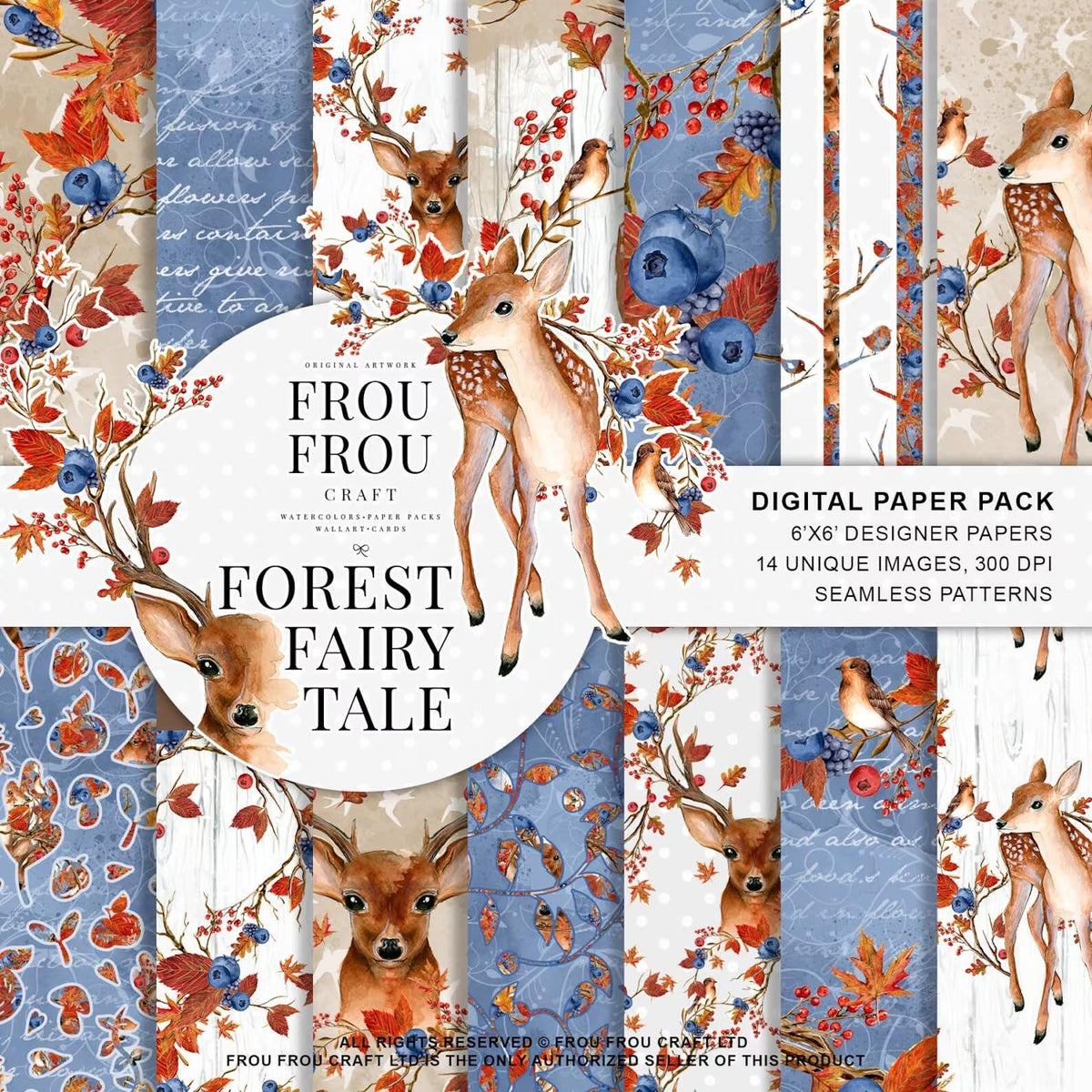 Коледна дизайнерска хартия Forest Fairy Tale - горски мотиви