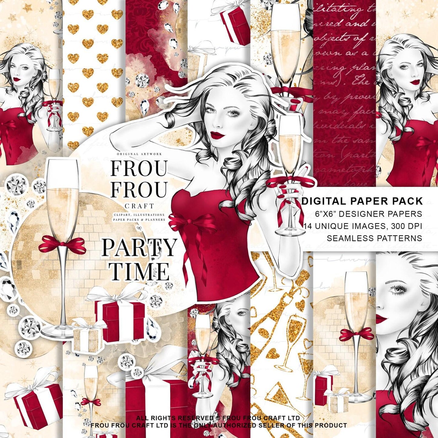 Коледна дизайнерска хартия Party Time - празничен дизайн