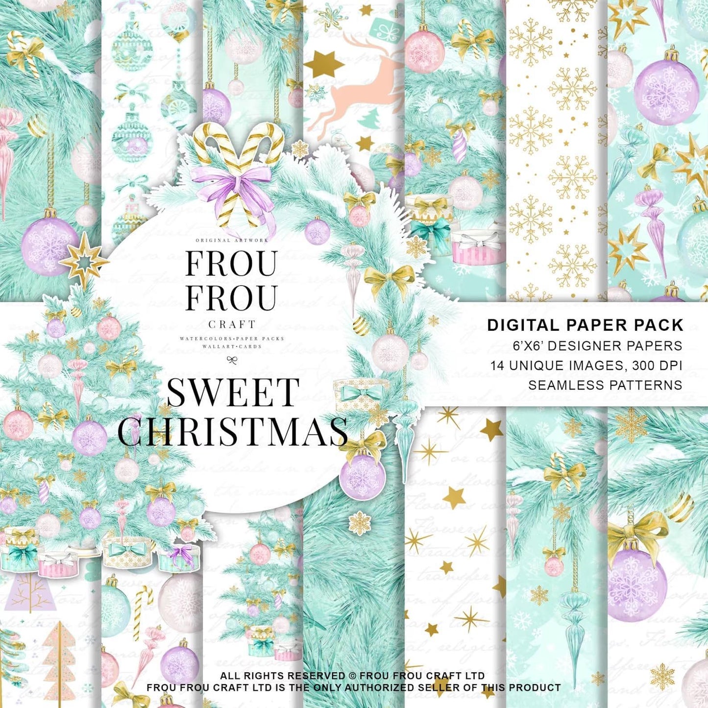 Коледна дизайнерска хартия Sweet Christmas - нежен дизайн