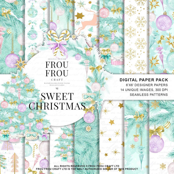 Коледна дизайнерска хартия Sweet Christmas - нежен дизайн