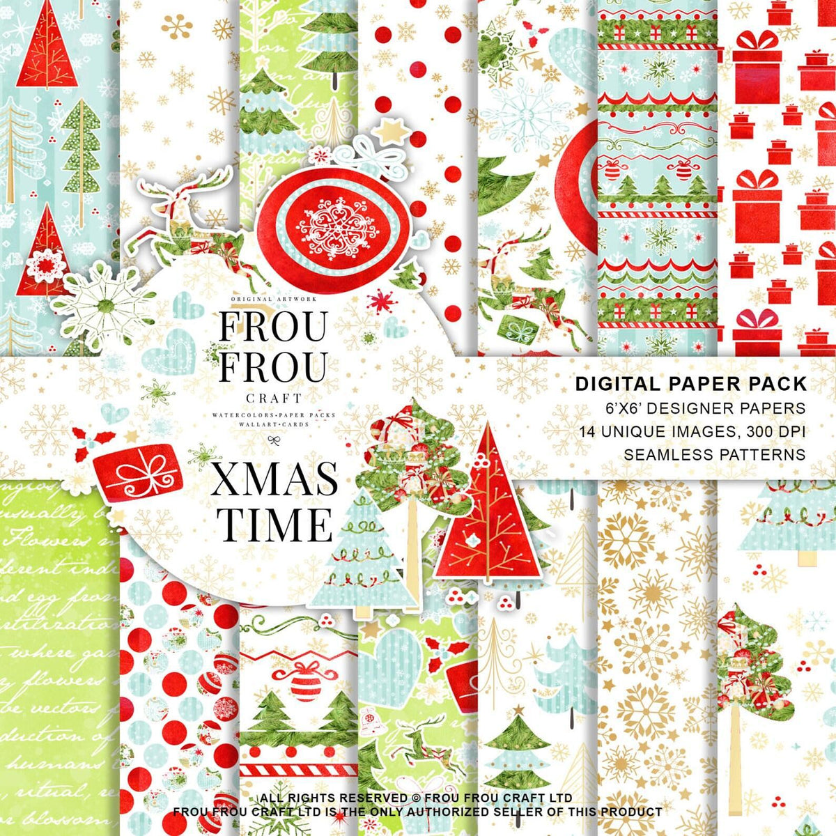 Коледна дизайнерска хартия Xmas Time - автентичен дизайн