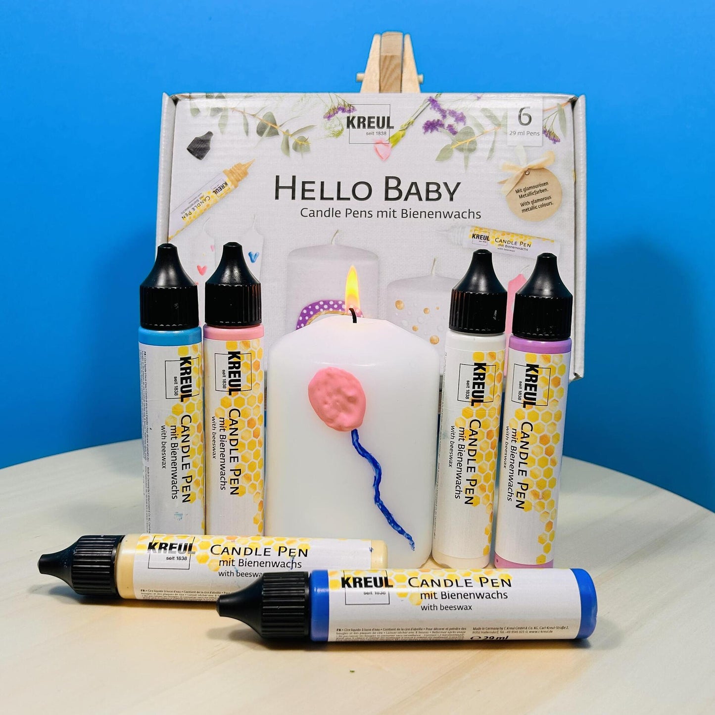 Комплект бои за свещи KREUL "Hello Baby" 6 цвята