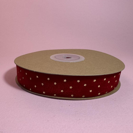 Панделка Кадифе Звезди 2cm/10y