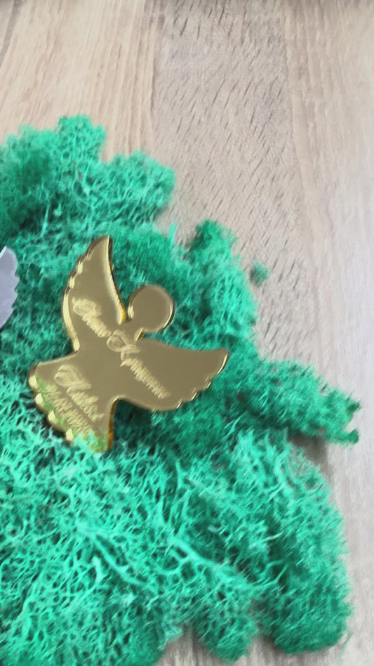 Подарък за кръщене - Ангел с магнит и  персонализиран гравиран надпис